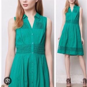 Maeve‎ Petite Crochet Sleeveless shirt Dress 8 petite coastal preppy workwear